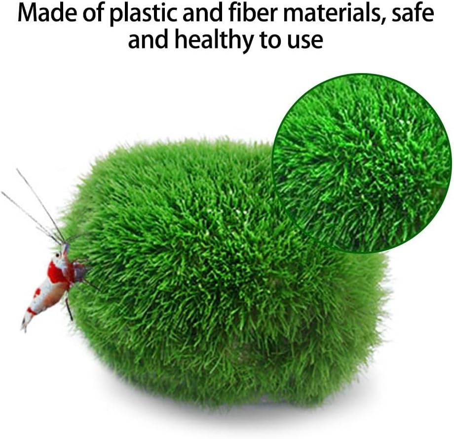 MiOYOOW 4PCS Decorative Moss Balls, Artificial Moss Decorations, Creative Aquatic Plant Ornaments for Fish Tank Aquarium Garden Home Bowl Vase Party Wedding Christmas Decor