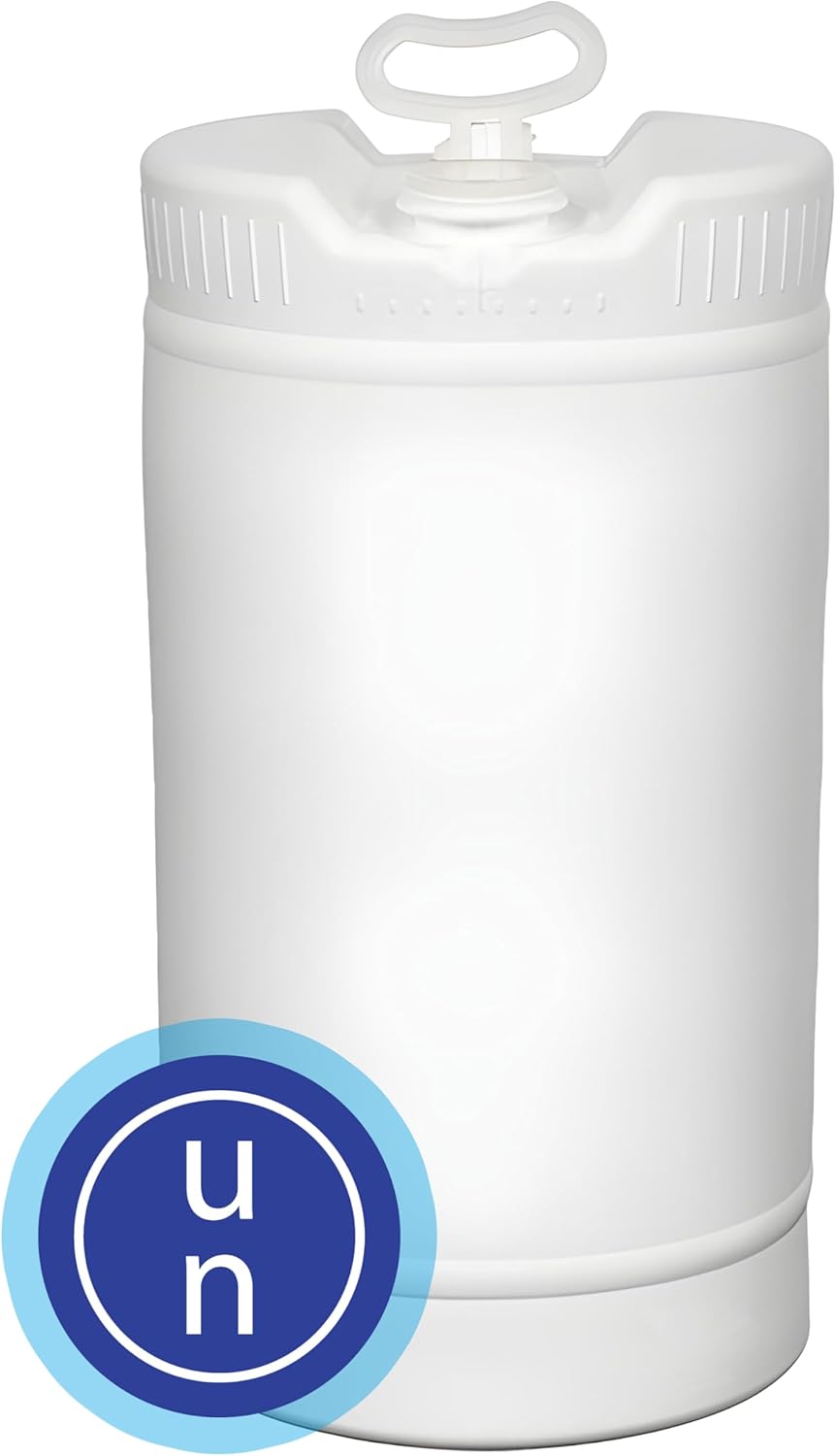 Air Sea Containers - 15 Gallon Drum Closed-Head UN Rated Poly Drum with Screw Cap - for Industrial, Commercial & Overseas Use - Natural Plastic Drum (Pack of 3)