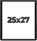 25x27 Shadow Box Frame Black | 1 Inch Deep Solid Wood Shadowbox Display Frame | UV Resistant Acrylic Plexiglass, Acid Free Backing, and Hanging Hardware | Dugan Picture Frame Style