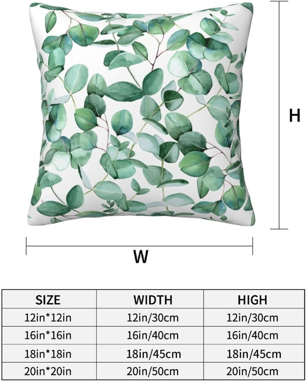 Sage Green Leaf Throw Pillow Covers Set of 2 Ultra-Soft All-Season Pillow Shams with Hidden Zipper,Durable for Sofa Bed Car Decor & Gift 18x18IN