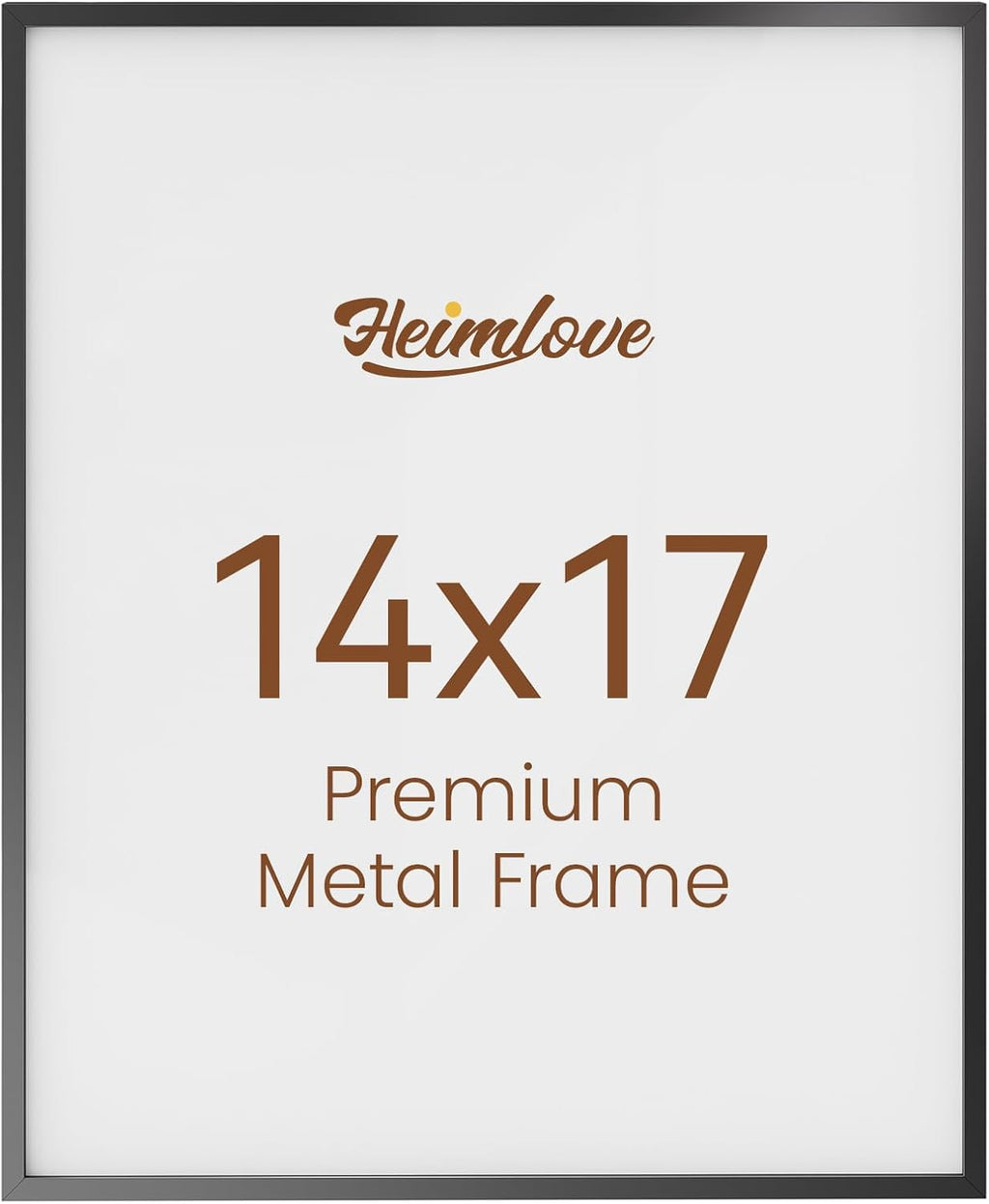 Heimlove 14x17 Metal Picture Frame,Black Aluminum Photo Frames-Real Tempered Glass,Wall Gallery Poster Puzzles Artwork frame Mounting Horizontally or Vertically Decor for Wall-1Pack
