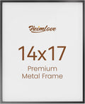 Heimlove 14x17 Metal Picture Frame,Black Aluminum Photo Frames-Real Tempered Glass,Wall Gallery Poster Puzzles Artwork frame Mounting Horizontally or Vertically Decor for Wall-1Pack