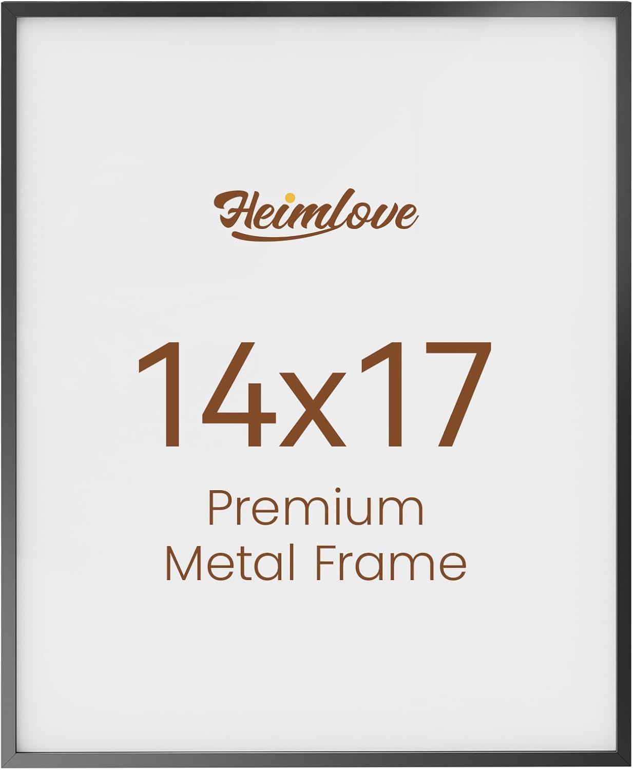 Heimlove 14x17 Metal Picture Frame,Black Aluminum Photo Frames-Real Tempered Glass,Wall Gallery Poster Puzzles Artwork frame Mounting Horizontally or Vertically Decor for Wall-1Pack
