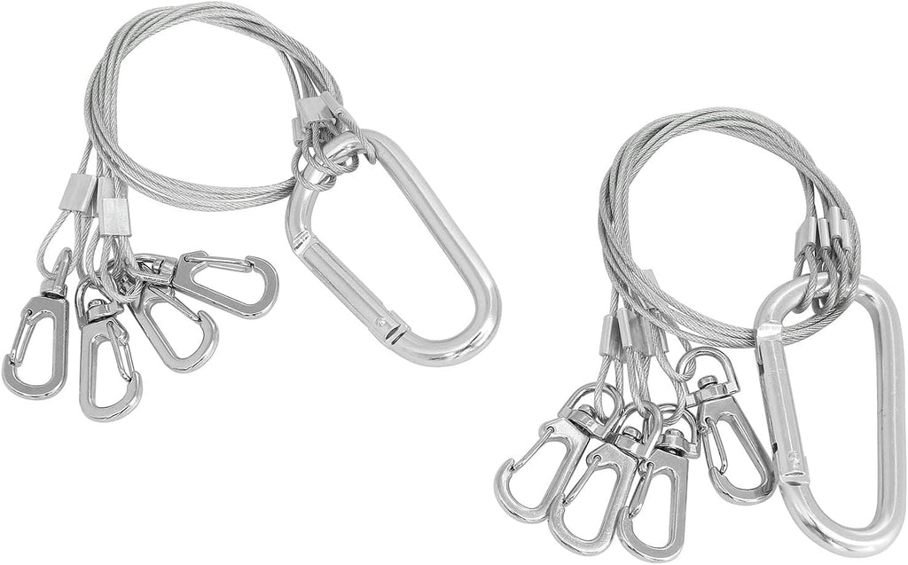 Rope Hanger 2pcs 304 Stainless Steel Basket Plant Hanger Holder Light Hanging Wire Rope for Light-Emitting Diode Grow Light, Aquarium Lighting Tank Lamp, Indoor and Outdoor Plant 34cm