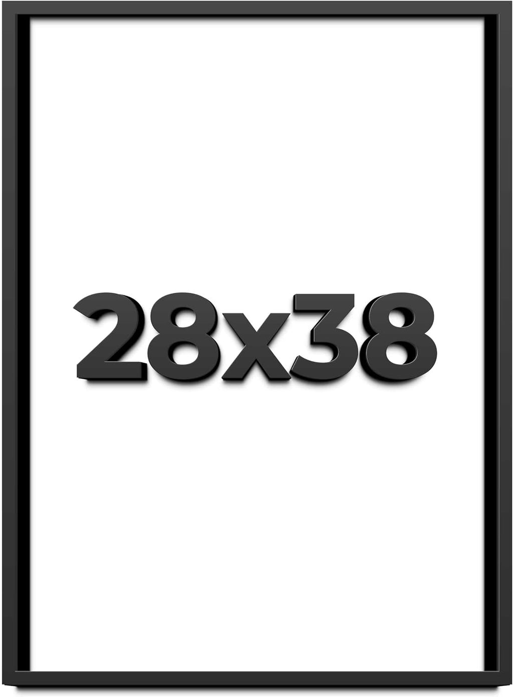 28x38 Shadow Box Frame Black | 1 Inch Deep Solid Wood Shadowbox Display Frame | UV Resistant Acrylic Plexiglass, Acid Free Backing, and Hanging Hardware | Dugan Picture Frame Style