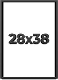 28x38 Shadow Box Frame Black | 1 Inch Deep Solid Wood Shadowbox Display Frame | UV Resistant Acrylic Plexiglass, Acid Free Backing, and Hanging Hardware | Dugan Picture Frame Style