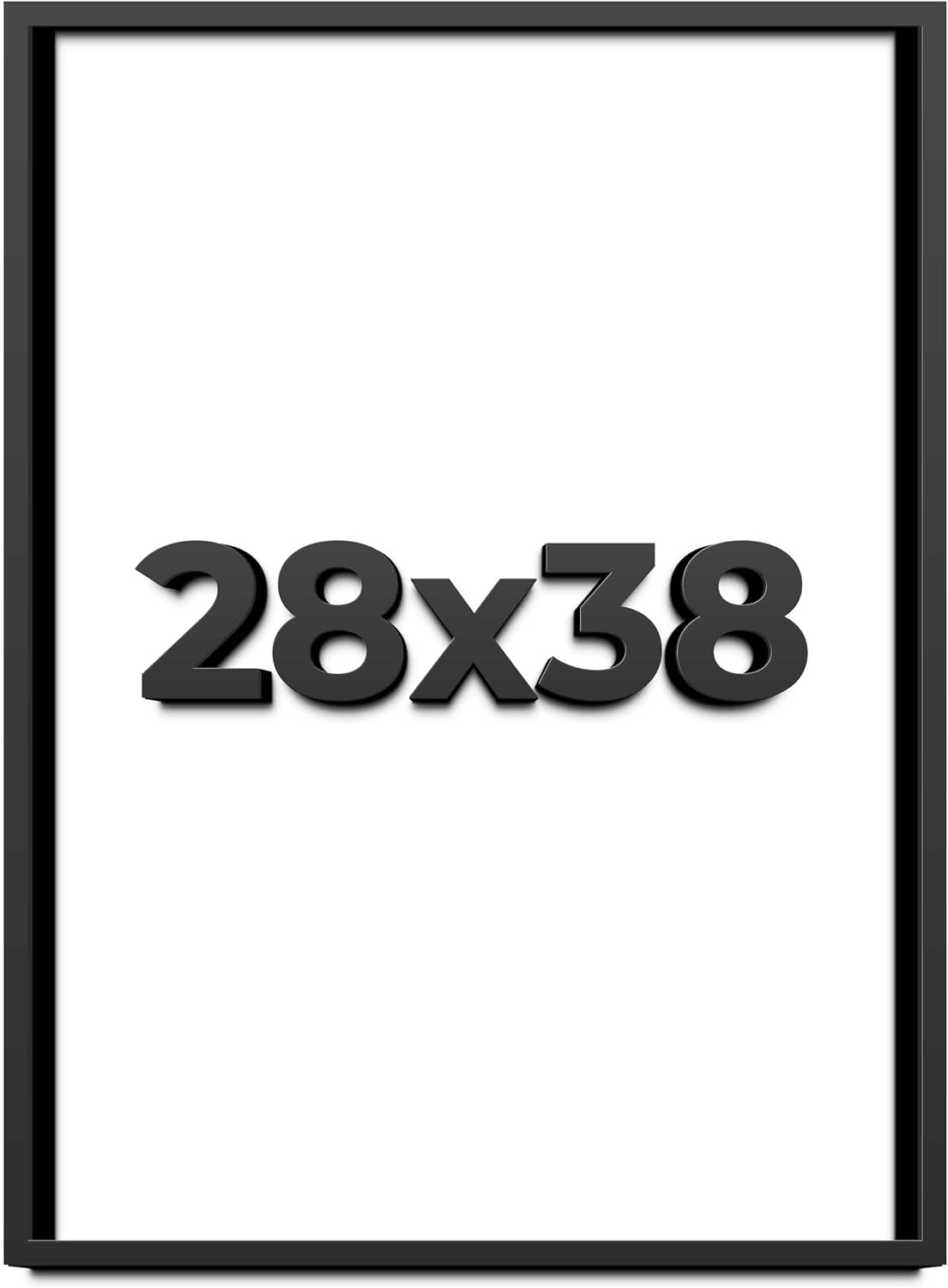 28x38 Shadow Box Frame Black | 1 Inch Deep Solid Wood Shadowbox Display Frame | UV Resistant Acrylic Plexiglass, Acid Free Backing, and Hanging Hardware | Dugan Picture Frame Style