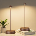 Cordless Table Lamp Rechargeable, Battery Operated 6000mAh Desk Lamp Touch Dimmable Lamp Outdoor Waterproof Portable Wireless Table Light, Small Table Lamp for Restaurant Bar/Outdoor (Brown-2PC)