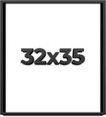 32x35 Shadow Box Frame Black | 1 Inch Deep Solid Wood Shadowbox Display Frame | UV Resistant Acrylic Plexiglass, Acid Free Backing, and Hanging Hardware | Dugan Picture Frame Style
