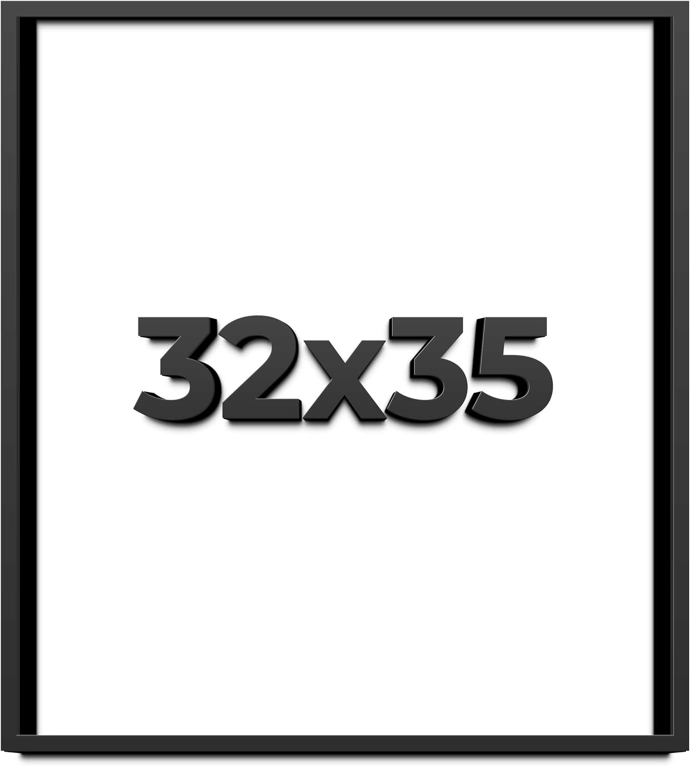 32x35 Shadow Box Frame Black | 1 Inch Deep Solid Wood Shadowbox Display Frame | UV Resistant Acrylic Plexiglass, Acid Free Backing, and Hanging Hardware | Dugan Picture Frame Style