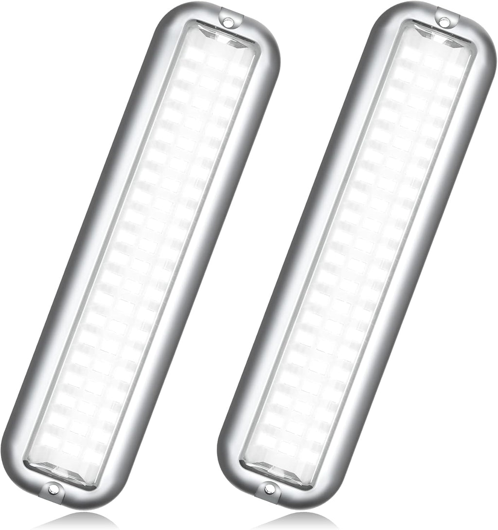 BASIKER BS3 Marine LED Boat Light (2x2000LM 60LED), 10-36V, 316 Stainless Steel, IP68, Air or Underwater, Surface Mount Designed for Cruise Ships, Yachts, Boats, Sailboat, Pontoon, Transom (White)