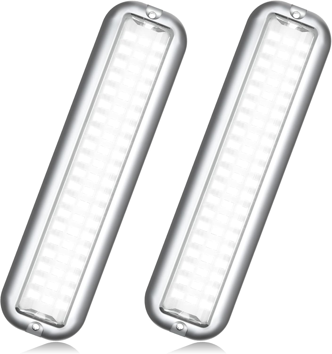 BASIKER BS3 Marine LED Boat Light (2x2000LM 60LED), 10-36V, 316 Stainless Steel, IP68, Air or Underwater, Surface Mount Designed for Cruise Ships, Yachts, Boats, Sailboat, Pontoon, Transom (White)