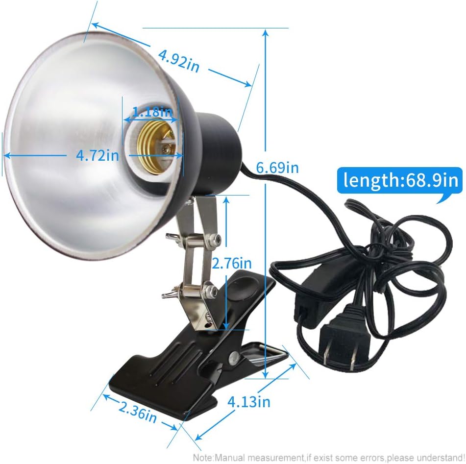 Reptile Heat Lamp Clamp,Adjustable Habitat Lighting Fixture for Tortoises Turtles Lizard,Heating Lamp Holder
