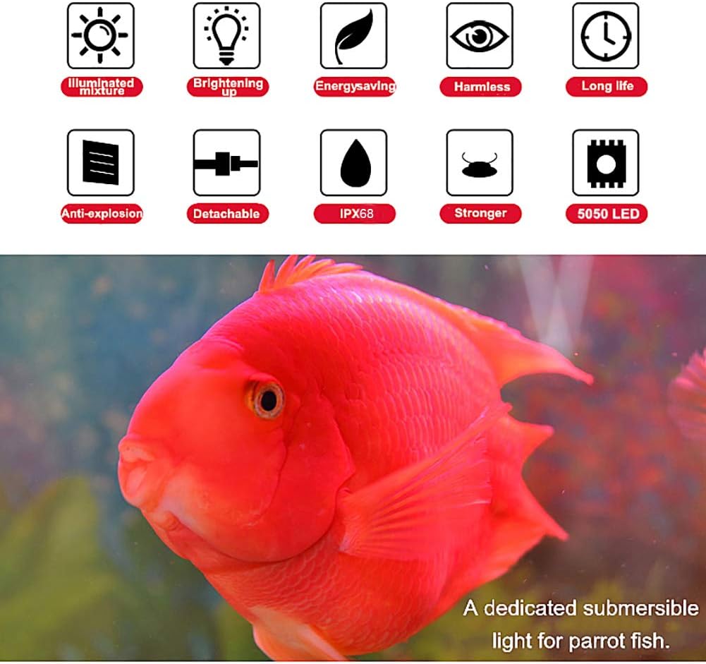 MQ 36 in Submersible LED Aquarium Light, 13W Color Changing Fish Tank Light with Remote Control, IP68 Crystal Glass 42 LEDs Lights Bar, for 38-45in Longest Side Tanks