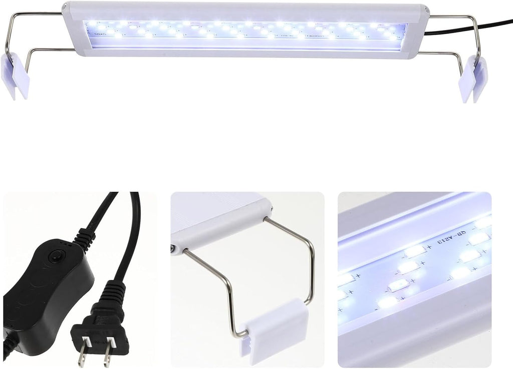 Plastic LED Aquarium Clip Light for Fish Tanks LED Fish Tank Lamp with Even Brightness and Strong Penetration Easy Installation US Plug