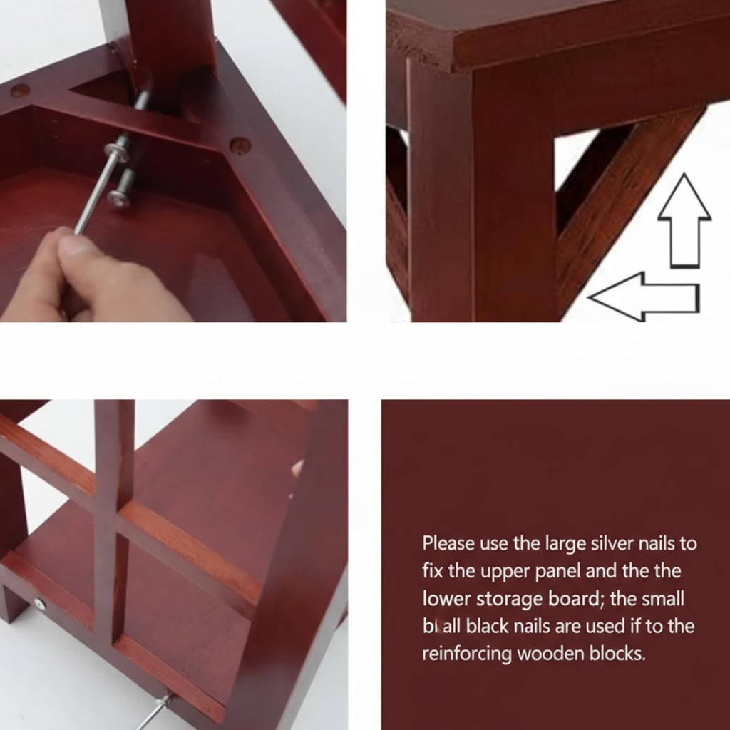 10-20 Gallon Solid Wood Fish Tank Stand Heavy Duty Aquarium Terrarium Stand for Home Office Fish Tank Shelf Table, Cherry, 25.5 x 14 x 24.4 Inch