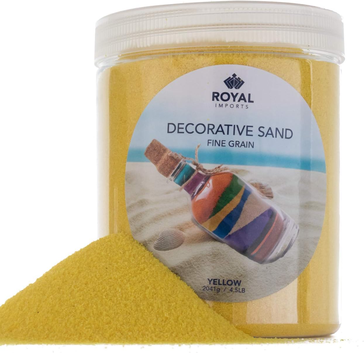 Royal Imports Decorative Beach Sand for Vase Filler, Wedding, Home Decor, Arts & Crafts, Fire Pit, Fireplace, Sandbox, Pet Tank Habitat - 4.5 LBS, Yellow
