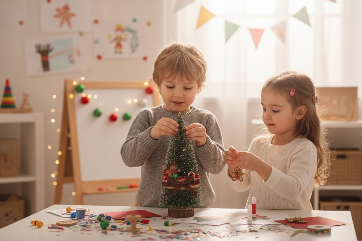 Small Christmas Tree, Artificial Mini Christmas Tree, Small Pine Tree on Wooden Base. Suitable for Christmas Holiday Party Table Decorations,3-Pack
