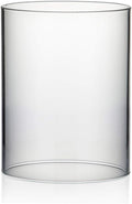 WGVI Hurricane Candle Holder Sleeve, Wide 4.7", Height 6", Clear Glass Cylinder Candleholder, Chimney Tube, Open Ended Candle Shade, 1 Piece