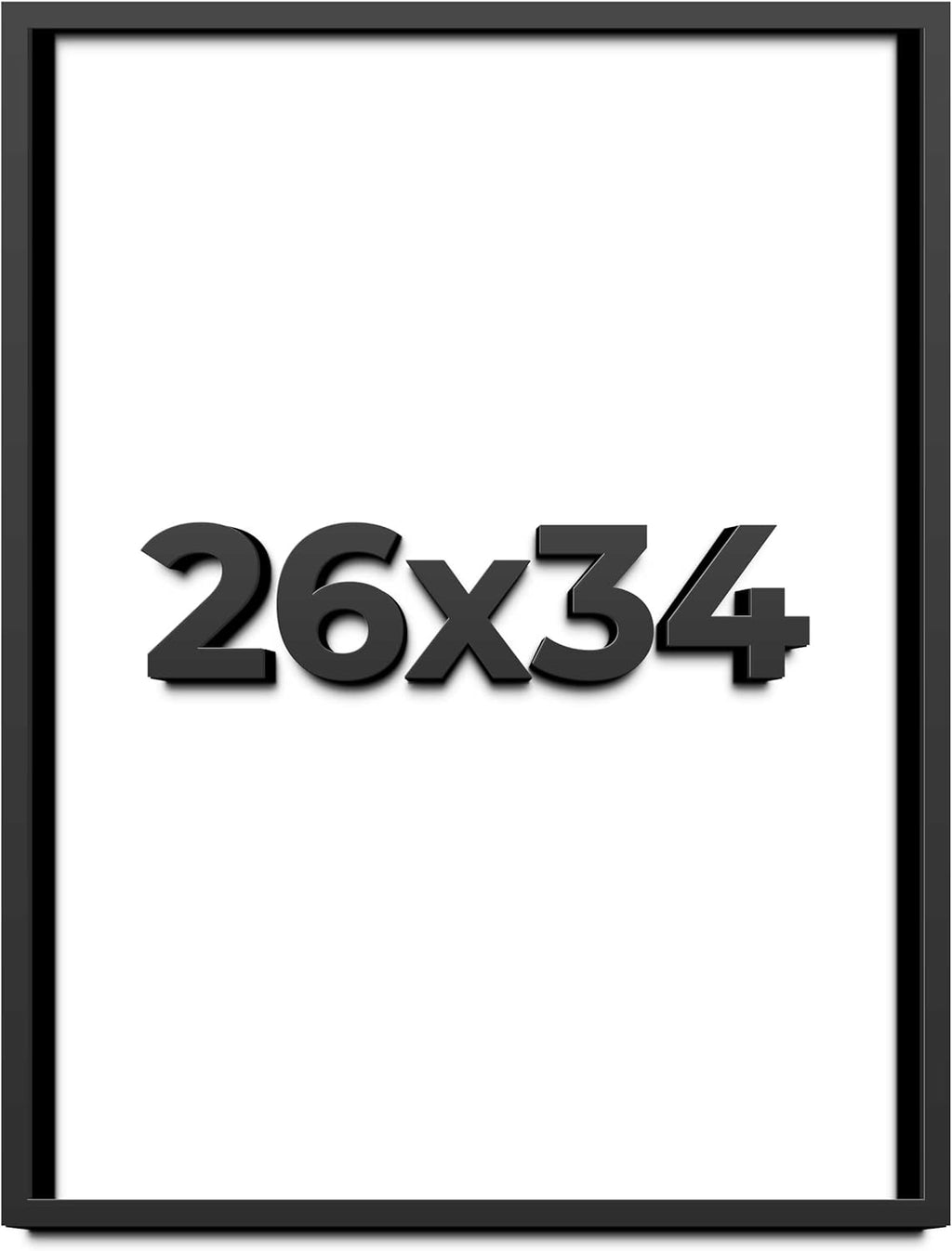 26x34 Shadow Box Frame Black | 1 Inch Deep Solid Wood Shadowbox Display Frame | UV Resistant Acrylic Plexiglass, Acid Free Backing, and Hanging Hardware | Dugan Picture Frame Style