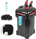 264GPH Canister Filter, 3-Stage External Aquarium Filter Ultra-Quiet Water Circulation Cleaning Machine with Media for Fish Tanks and Aquariums Up to 75 Gallons (264GPH)