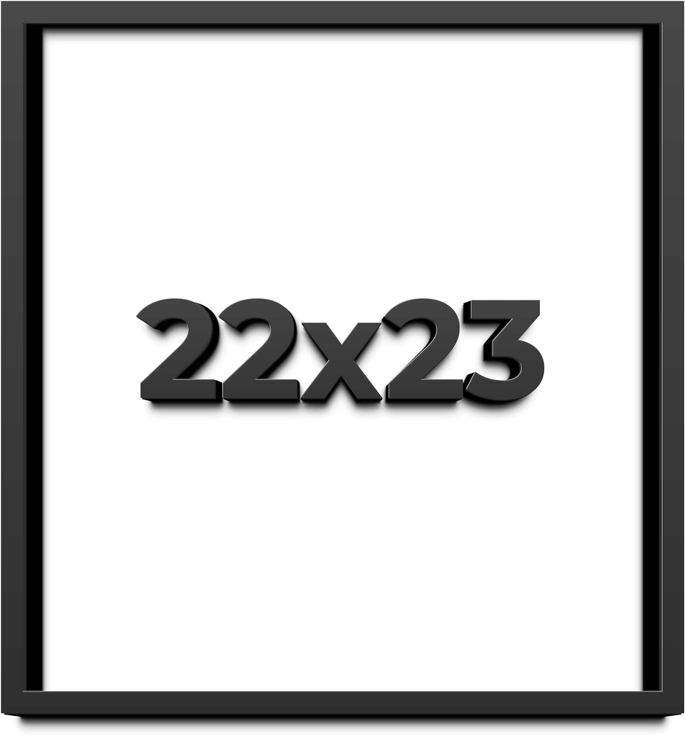 22x23 Shadow Box Frame Black | 1 Inch Deep Solid Wood Shadowbox Display Frame | UV Resistant Acrylic Plexiglass, Acid Free Backing, and Hanging Hardware | Dugan Picture Frame Style