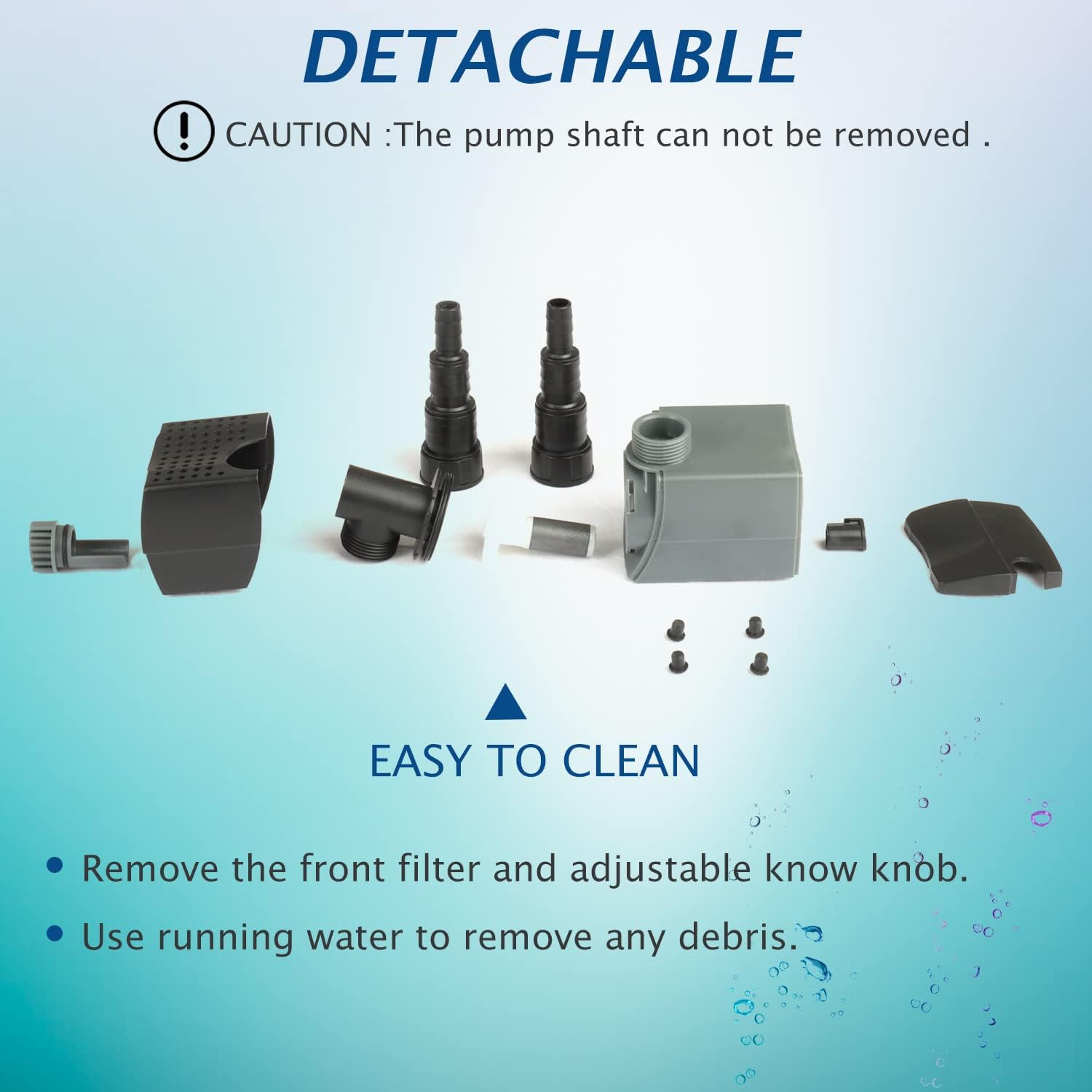WaterRebirth (HSUP-1400F) Submersible Water Pump With Fountain Jets - Pond Pump - Submersible Pump - Water Fountain Pump - Aquarium Pump