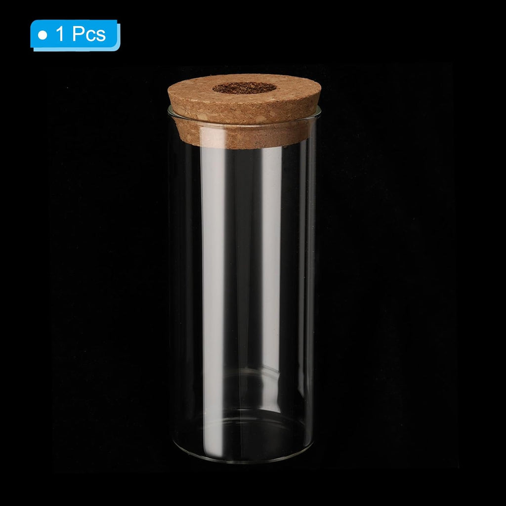 PATIKIL 7.9"x2.6" Plant Propagation Terrarium, Glass Cylinder Vase Desktop Glass Planter with Cork Stopper for Hydroponic Plants Centerpieces