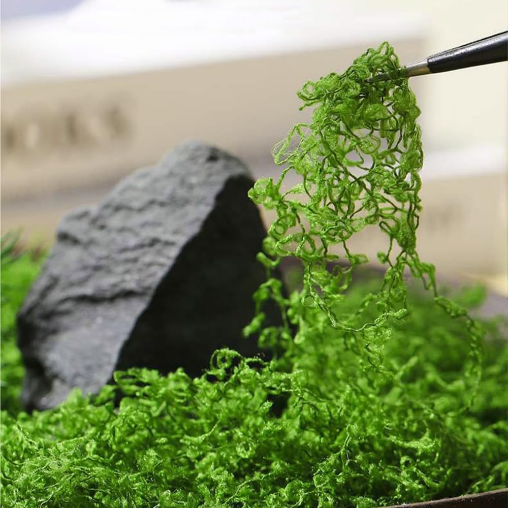 Fake Green Moss for Crafts, Fake Green Moss for Potted Plants, Faux Potted Plants for DIY Decorating Craft Art Potted Wedding Accessories Fairy Garden Accessories, 3.52oz