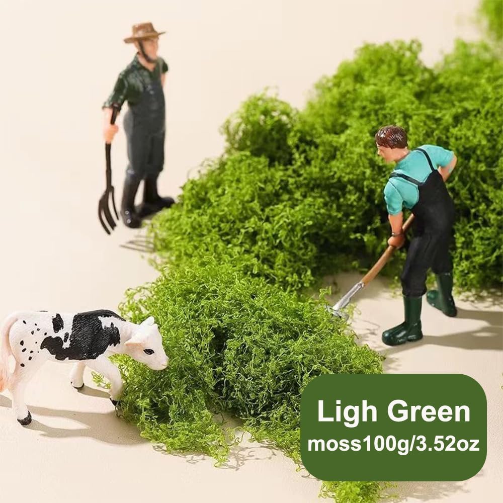 Fake Green Moss for Crafts, Fake Green Moss for Potted Plants, Faux Potted Plants for DIY Decorating Craft Art Potted Wedding Accessories Fairy Garden Accessories, 3.52oz