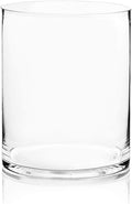 WGV Cylinder Vase, Width 8", Height 10", Clear Wide Large Diameter Flower Glassware, Floral Container, Planter Terrarium for Wedding Party Event, Home Accent Decor, 1 Piece