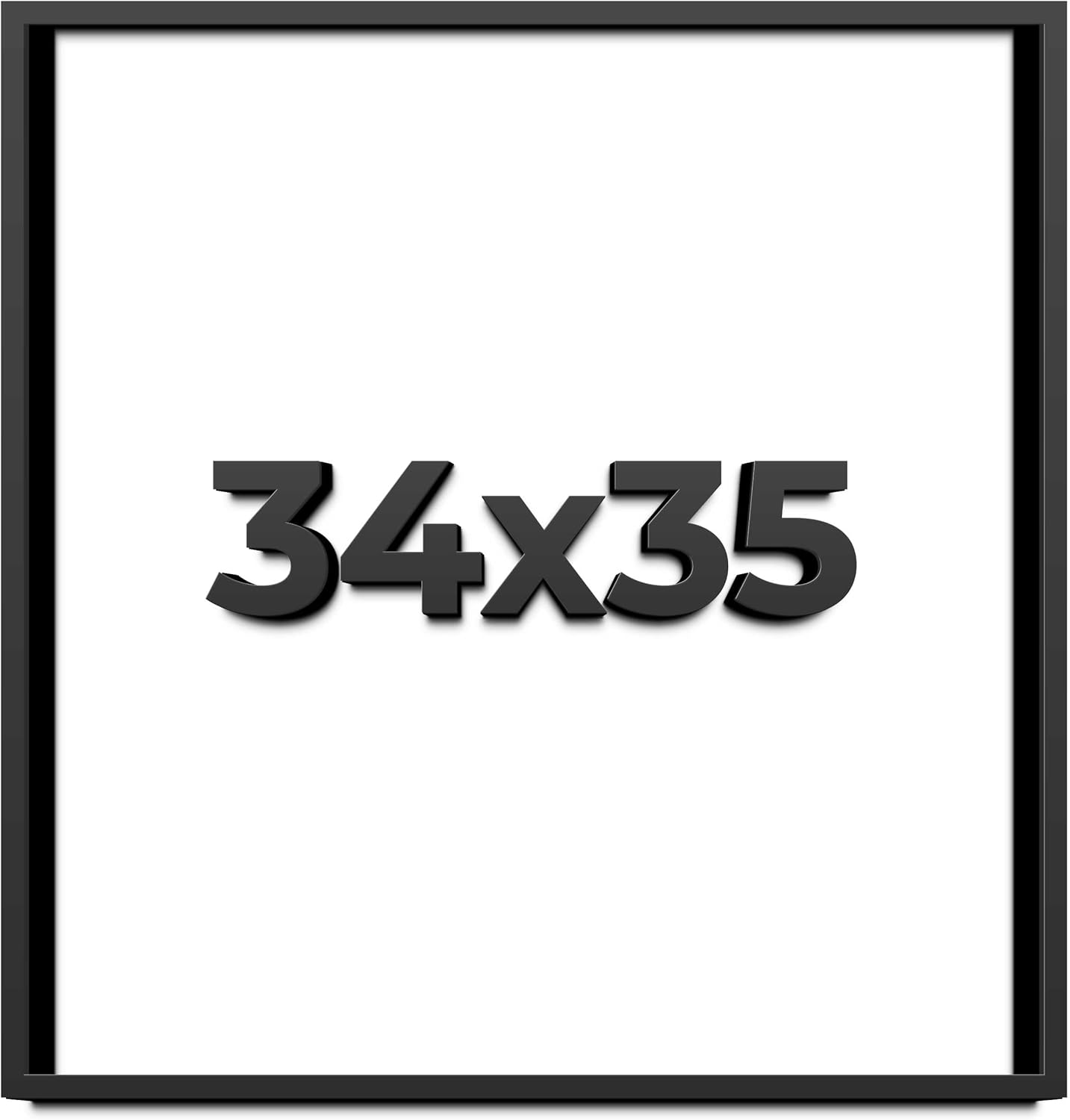 34x35 Shadow Box Frame Black | 1 Inch Deep Solid Wood Shadowbox Display Frame | UV Resistant Acrylic Plexiglass, Acid Free Backing, and Hanging Hardware | Dugan Picture Frame Style