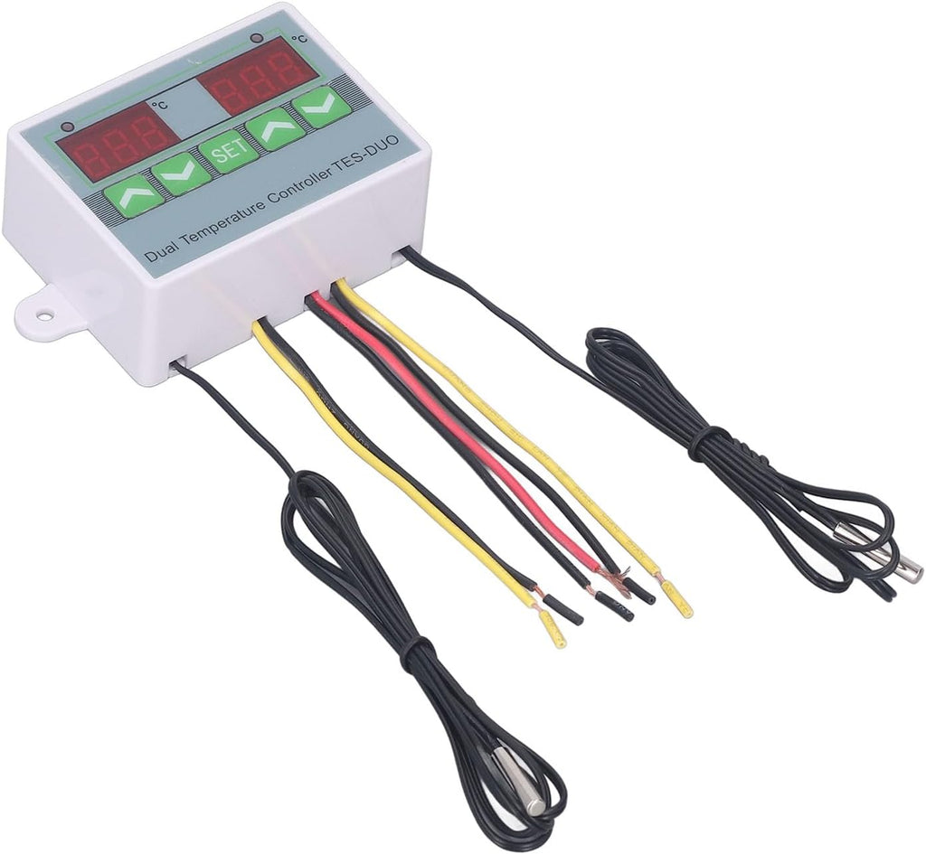 Generic Dual Temperature Controller, Digital Thermostat with Data Storage, for Refrigerator Freezer Incubator Reptile Keeping (DC24V)