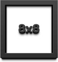 8x8 Shadow Box Frame Black | 1 Inch Deep Solid Wood Shadowbox Display Frame | UV Resistant Acrylic Plexiglass, Acid Free Backing, and Hanging Hardware | Dugan Picture Frame Style
