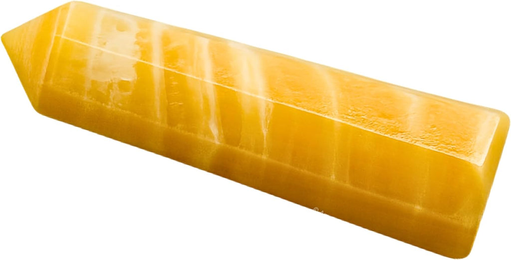 Yellow Calcite Crystal Towers ~ Natural Healing Crystal Point Obelisk for Reiki Healing and Crystal Grid (2" to 3" INCH)