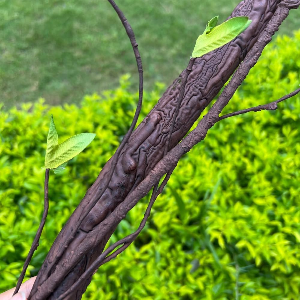 Bendable Artificial Tree Twigs Cane Vine Branches Largre 6.3Ft Fake Plants Trunk Garland with Leaves for Home Wedding Garden Wall Hanging Christmas Thanksgiving Day Decoration