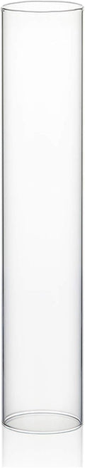 WGVI Hurricane Candle Holder Sleeve, Wide 3", Height 16", Clear Glass Cylinder Candleholder, Chimney Tube, Open Ended Candle Shade, 1 Piece