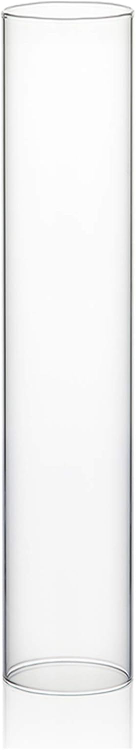 WGVI Hurricane Candle Holder Sleeve, Wide 3", Height 16", Clear Glass Cylinder Candleholder, Chimney Tube, Open Ended Candle Shade, 1 Piece