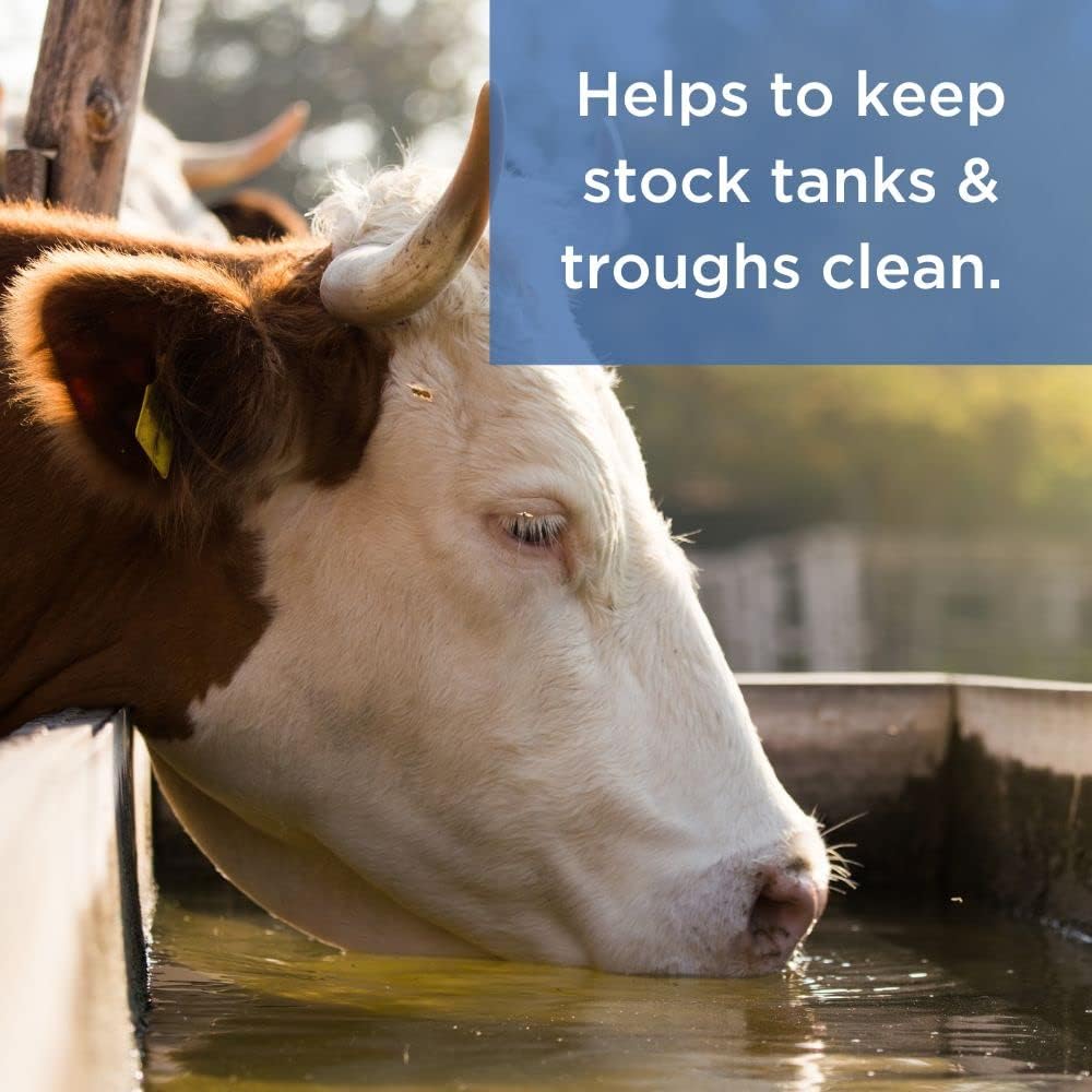 Healthy Ponds Stock Tank Water Trough Cleaner for Horse, Cattle, Goat & Chicken | All-Natural Safe & Easy to Use 250 Gallon - Reloadable Dispenser