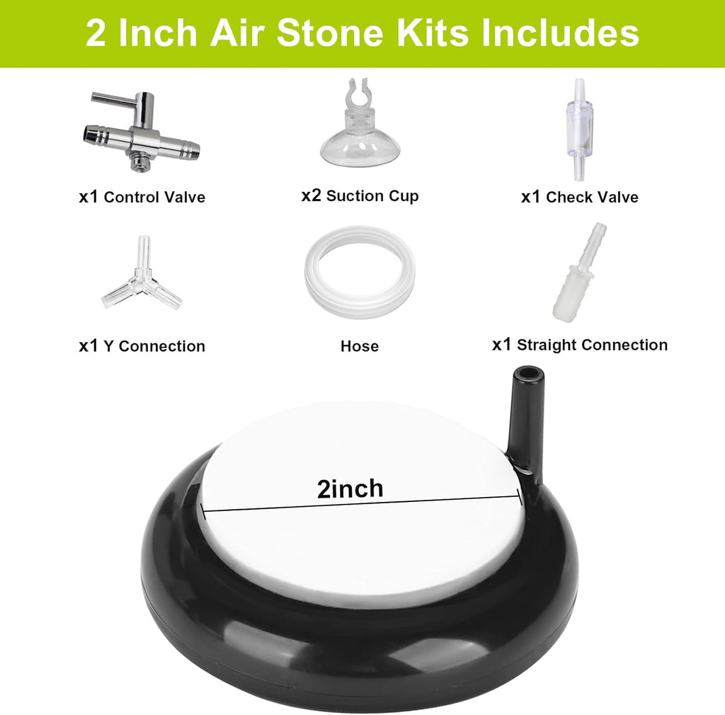 hygger Aquarium Air Stone, Bubble Stone Fish Tank Oxygen Ultra Silent Deep Dissolving Oxygen Diffuser Kit for Aquarium Fish Tank and Hydroponic