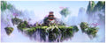 Zerodis Aquarium Background Poster, 3D PVC Adhesive Wallpaper Sticker Sky Castle Background Decoration for Fish (122 * 50cm)