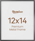 Heimlove 12x14 Metal Picture Frame,Black Aluminum Photo Frames-Real Tempered Glass,Wall Gallery Poster Puzzles Artwork frame Mounting Horizontally or Vertically Decor for Wall-1Pack