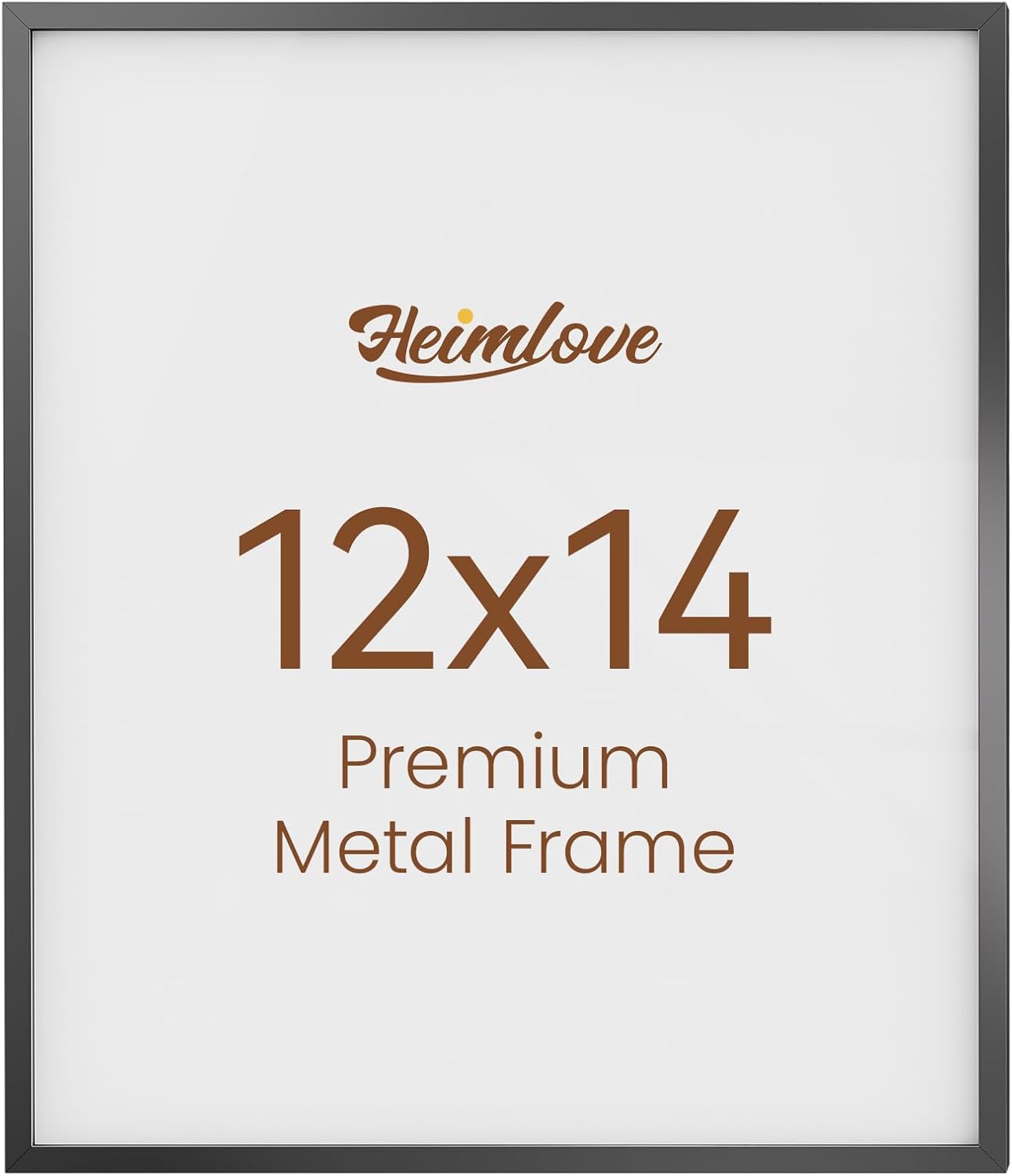 Heimlove 12x14 Metal Picture Frame,Black Aluminum Photo Frames-Real Tempered Glass,Wall Gallery Poster Puzzles Artwork frame Mounting Horizontally or Vertically Decor for Wall-1Pack