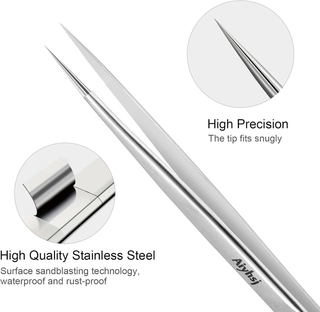 Precision Tweezer, Upgraded Professional Pointed, High-end Stainless Steel Tweezers for Craft, Electronics, Soldering, Model, Laboratory Work, Jewelry-Making