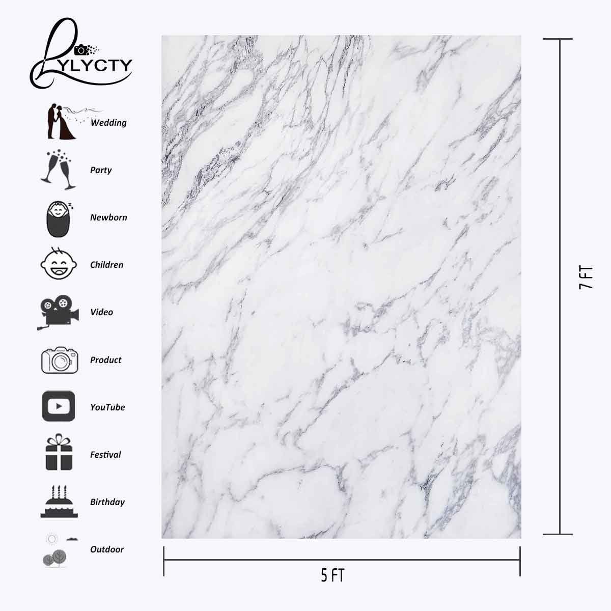 5X7ft Customized Backdrop Marble Texture Pattern Studio Photography Backdrop Props LYGE614