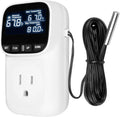 Digital Temperature Controller Thermostat Outlet Plug, 120V 15A Heating and Cooling Control with Sensor,Thermostat Timer LCD Display, Ideal for Reptiles, Greenhouses, and Brewing
