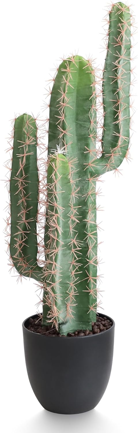 momoplant Artificial Cactus Fake Plant 30 Inch Tall Faux Cacti Plants for Home Garden Office Store Decoration