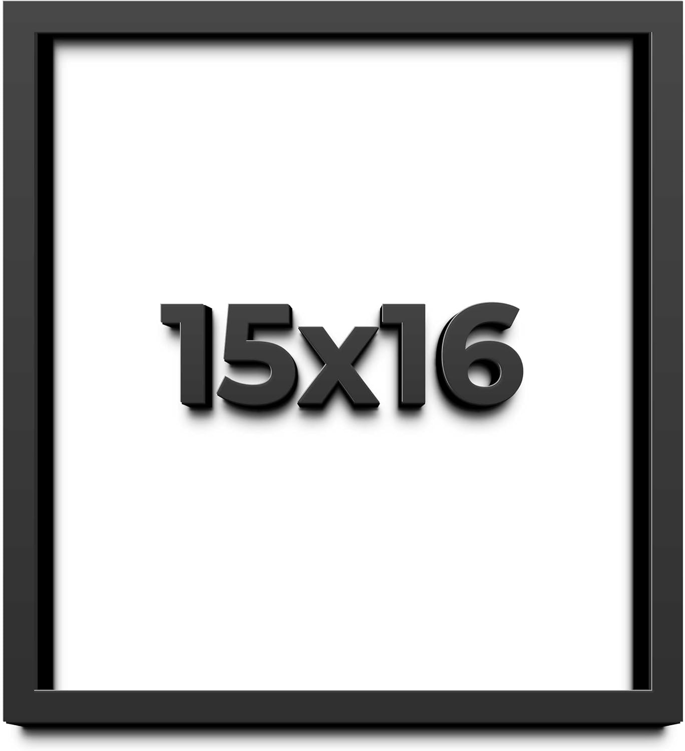 15x16 Shadow Box Frame Black | 1 Inch Deep Solid Wood Shadowbox Display Frame | UV Resistant Acrylic Plexiglass, Acid Free Backing, and Hanging Hardware | Dugan Picture Frame Style
