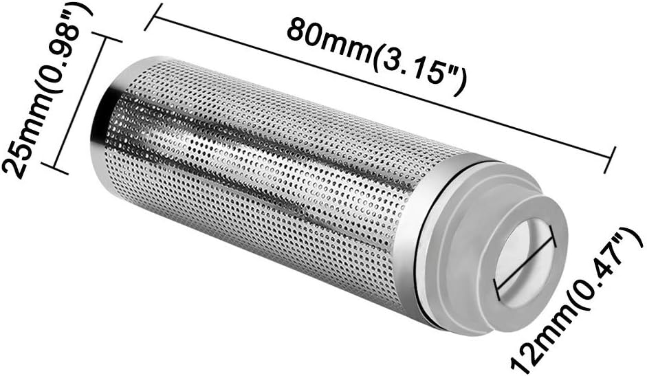 NACX Aquarium Fish/Shrimp Mesh Net Filter Guard，Fish Tank Intake Strainer Pre-Filter Cover Stainless Steel (12mm ID)