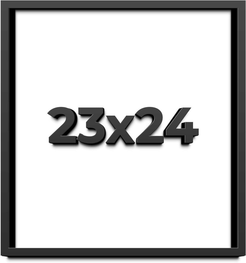 23x24 Shadow Box Frame Black | 1 Inch Deep Solid Wood Shadowbox Display Frame | UV Resistant Acrylic Plexiglass, Acid Free Backing, and Hanging Hardware | Dugan Picture Frame Style